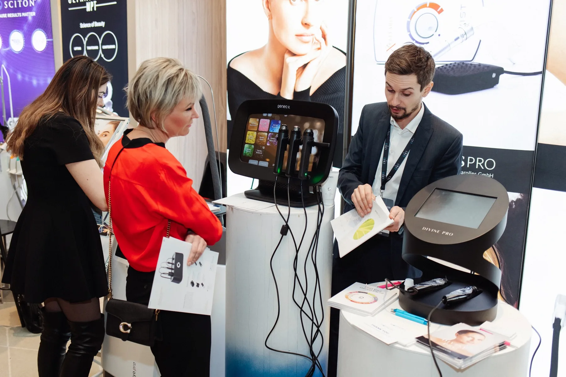Aesthetic medicine equipment demonstration at the expo