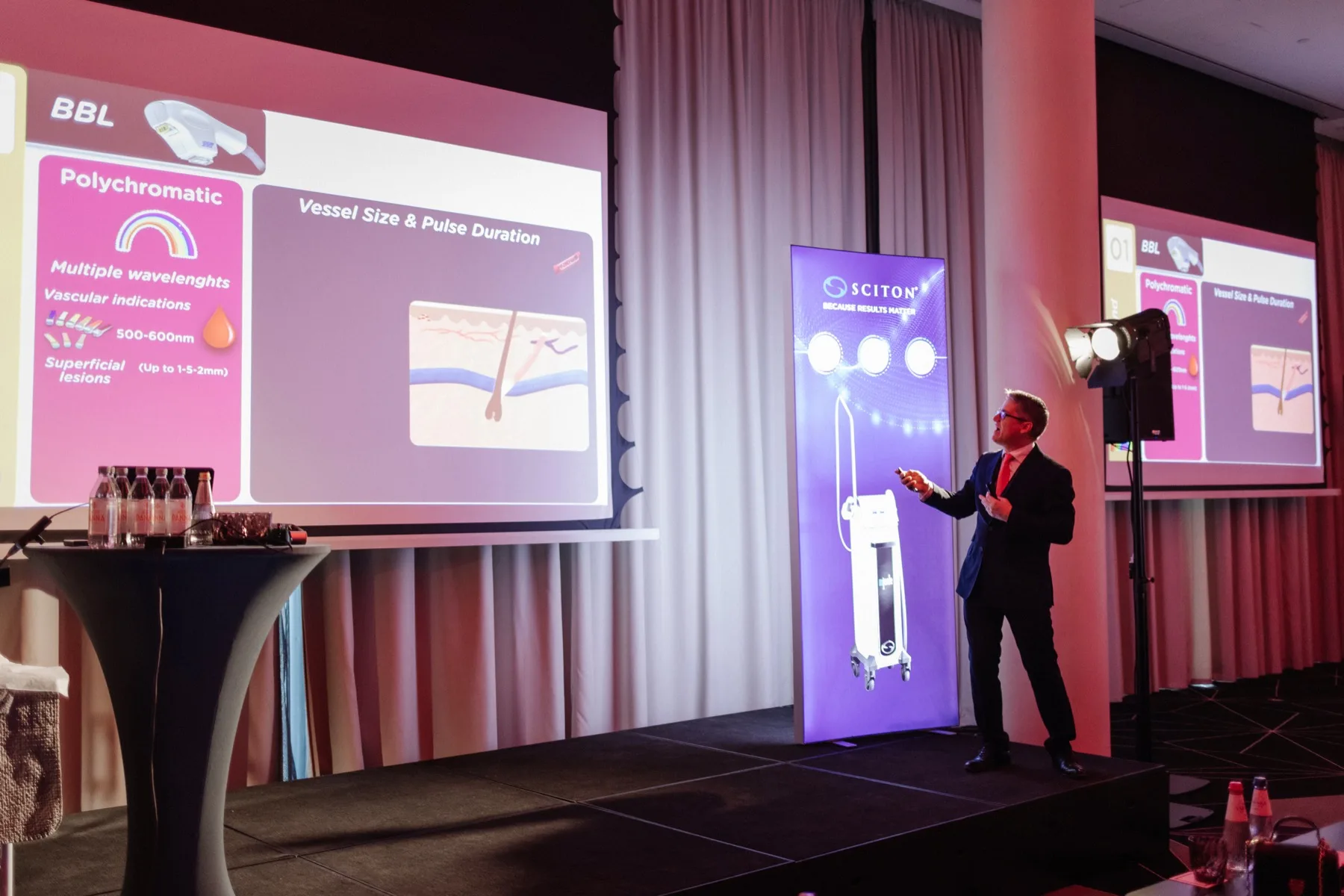 EHO stage presentation with conference lighting