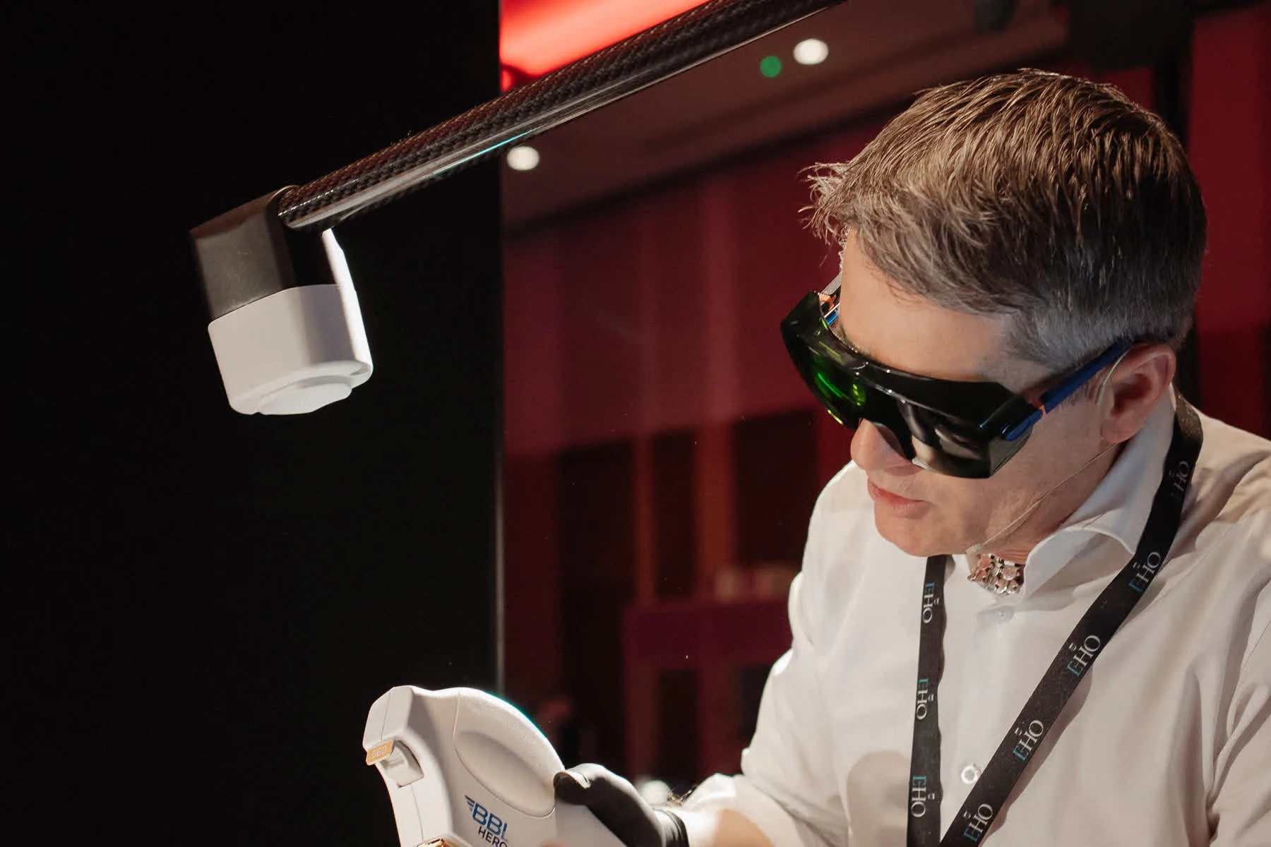 Doctor performing an aesthetic procedure demonstration